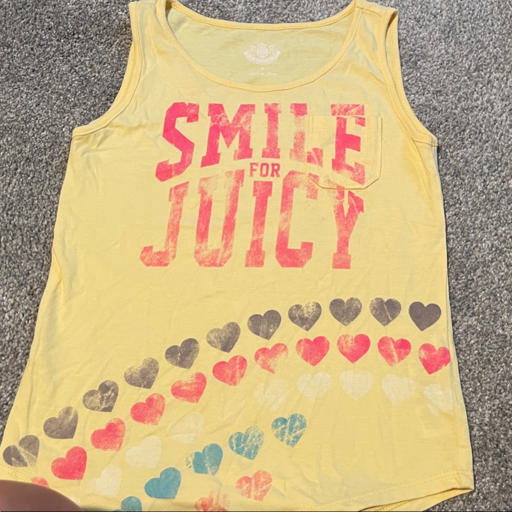 Smile for Juicy Couture Girls' Yellow Heart-Print Tank Top girls size 6